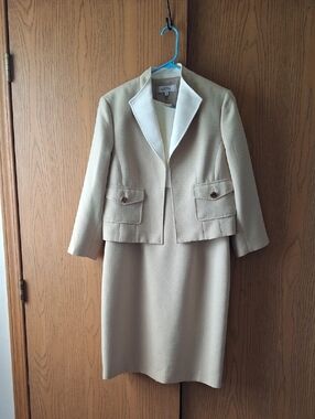 Kasper Beige Tailored Jacket and Matching Dress Set